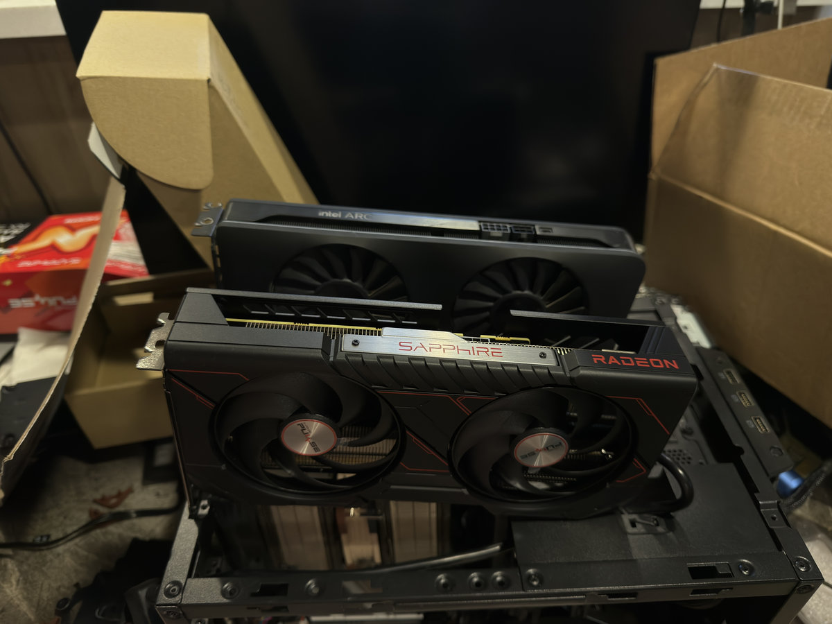 photograph of a custom PC inside a Silverstone Sugo S14 case with the side panel removed
