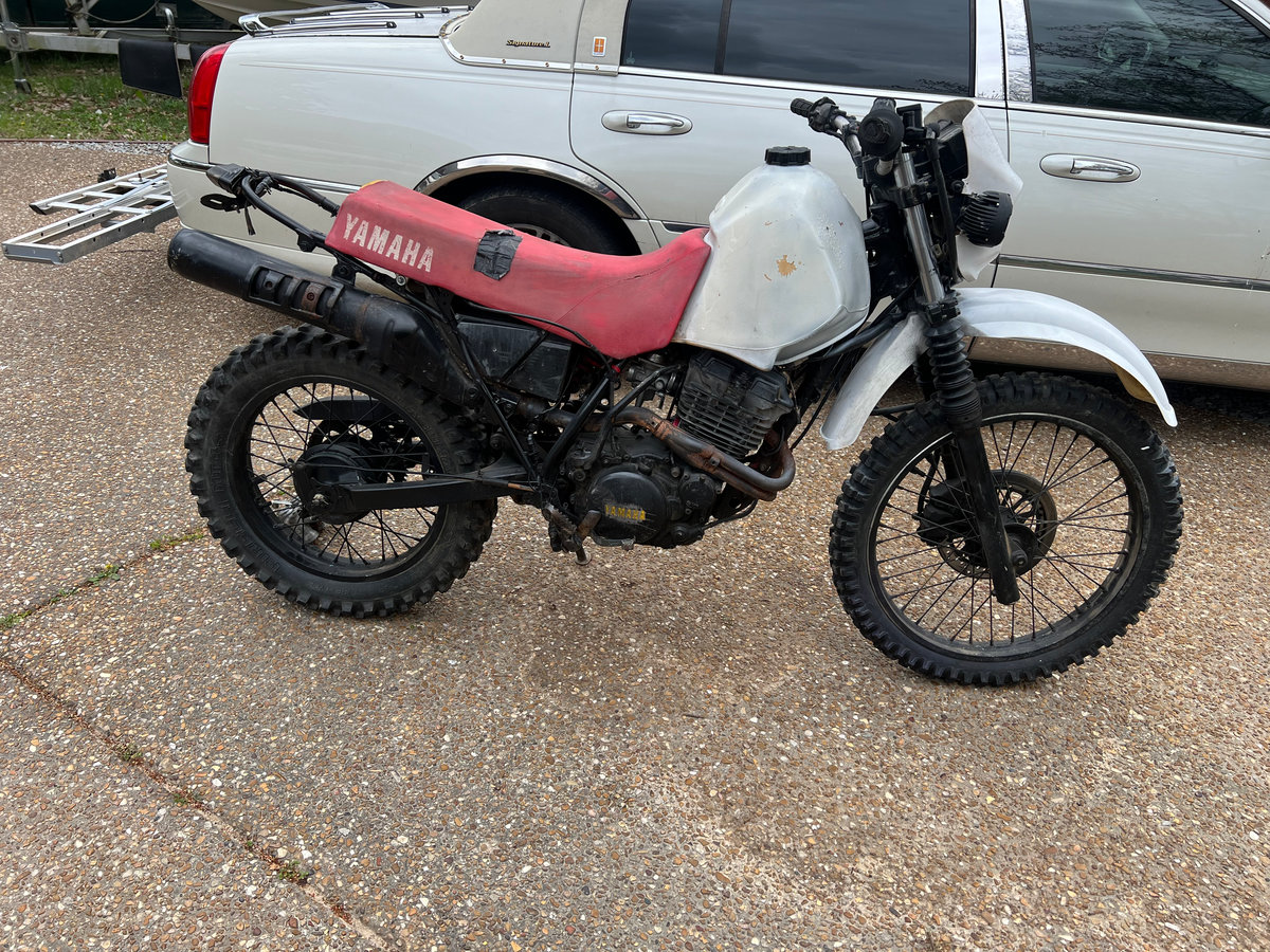 side-on image of an XT350 motorcycle
